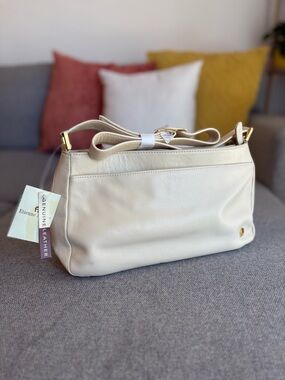 NEW Etienne Aigner Genuine Leather Shoulder Bag Cream/Ivory
